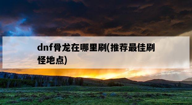 dnf骨龍在哪里刷,推薦最佳刷怪地點-圖1 dnf骨龍在哪里刷,推薦最佳刷怪地點-圖1