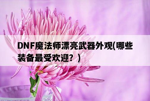 DNF魔法師漂亮武器外觀，哪些裝備最受歡迎？-圖1