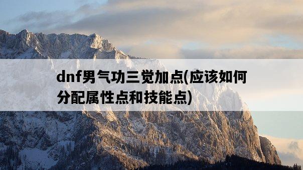 dnf男氣功三覺加點，應該如何分配屬性點和技能點-圖1