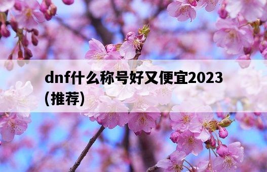 dnf什么稱號好又便宜2023，推薦-圖1