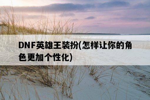 DNF英雄王裝扮，怎樣讓你的角色更加個性化-圖1