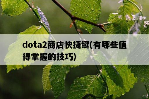 dota2商店快捷鍵，有哪些值得掌握的技巧-圖1