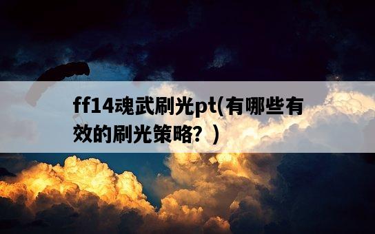 ff14魂武刷光pt，有哪些有效的刷光策略？-圖1
