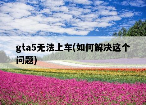 gta5無法上車，如何解決這個問題-圖1