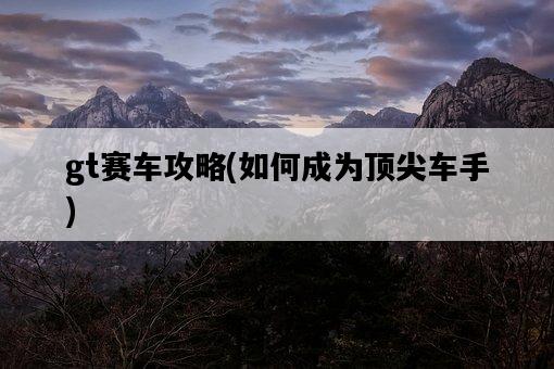 gt賽車攻略，如何成為頂尖車手-圖1