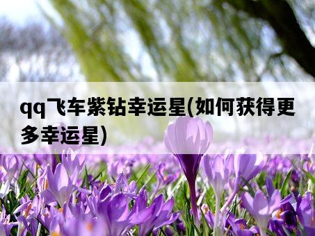 qq飛車紫鉆幸運星，如何獲得更多幸運星-圖1