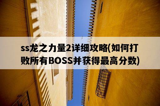 ss龍之力量2詳細攻略，如何打敗所有BOSS并獲得最高分數-圖1