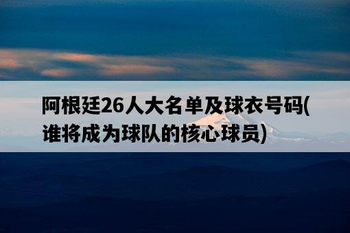 阿根廷26人大名單及球衣號碼，誰將成為球隊的核心球員-圖1