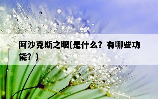 阿沙克斯之眼，是什么？有哪些功能？-圖1