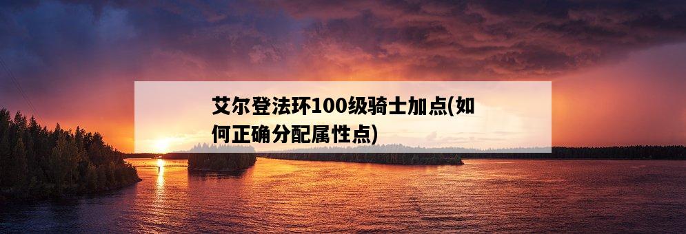 艾爾登法環100級騎士加點，如何正確分配屬性點-圖1