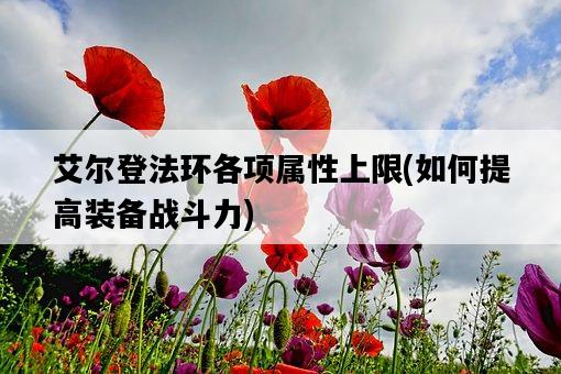 艾爾登法環各項屬性上限，如何提高裝備戰斗力-圖1