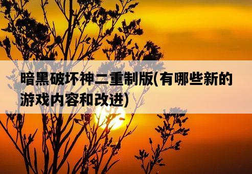 暗黑破壞神二重制版,有哪些新的游戲內容和改進-圖1 暗黑破壞神二重制版,有哪些新的游戲內容和改進-圖1