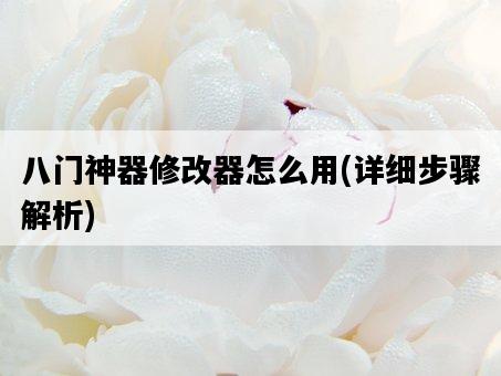 八門神器修改器怎么用，詳細步驟解析-圖1