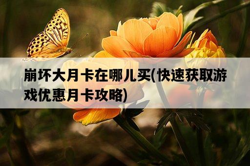 崩壞大月卡在哪兒買，快速獲取游戲優惠月卡攻略-圖1