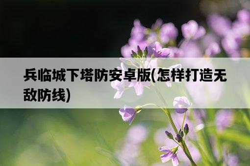 兵臨城下塔防安卓版，怎樣打造無敵防線-圖1