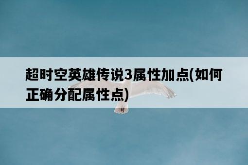 超時空英雄傳說3屬性加點，如何正確分配屬性點-圖1