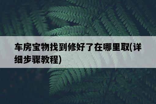 車房寶物找到修好了在哪里取，詳細步驟教程-圖1