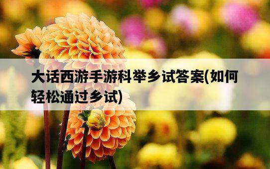 大話西游手游科舉鄉試答案，如何輕松通過鄉試-圖1