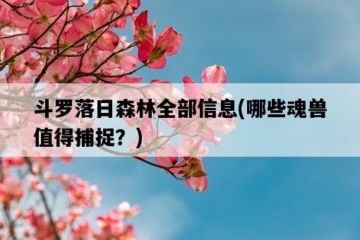 斗羅落日森林全部信息，哪些魂獸值得捕捉？-圖1