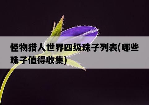 怪物獵人世界四級珠子列表，哪些珠子值得收集-圖1