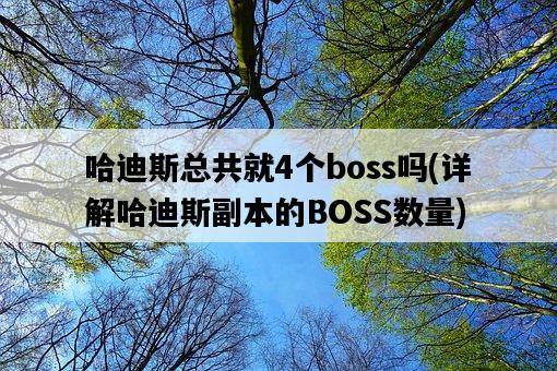 哈迪斯總共就4個boss嗎,詳解哈迪斯副本的BOSS數量-圖1 哈迪斯總共就4個boss嗎,詳解哈迪斯副本的BOSS數量-圖1