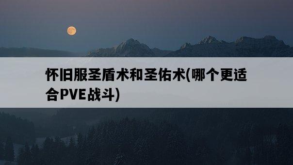 懷舊服圣盾術和圣佑術，哪個更適合PVE戰斗-圖1