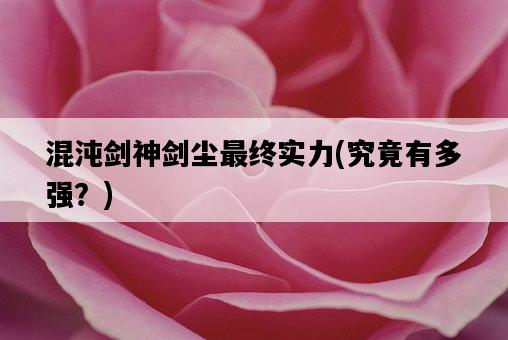 混沌劍神劍塵最終實力，究竟有多強？-圖1