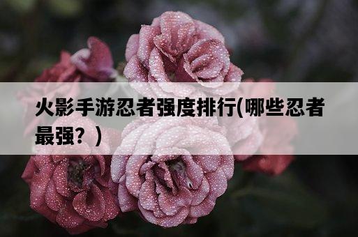 火影手游忍者強度排行，哪些忍者最強？-圖1