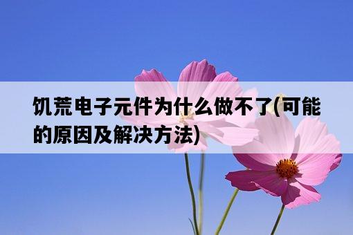 饑荒電子元件為什么做不了，可能的原因及解決方法-圖1