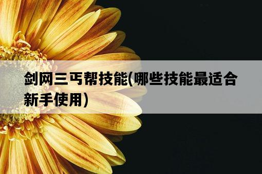 劍網三丐幫技能，哪些技能最適合新手使用-圖1
