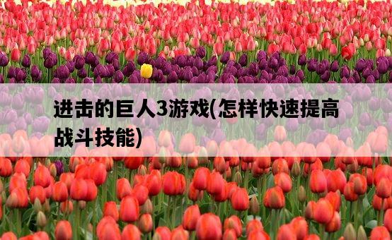 進擊的巨人3游戲，怎樣快速提高戰斗技能-圖1
