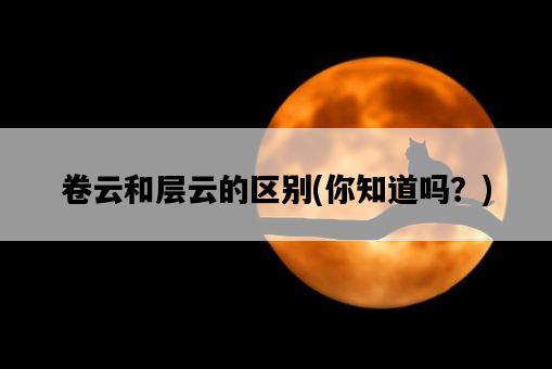 卷云和層云的區別，你知道嗎？-圖1