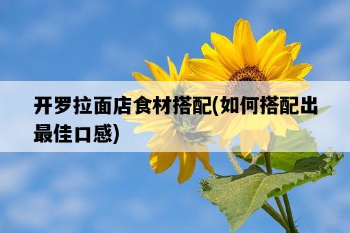 開羅拉面店食材搭配，如何搭配出最佳口感-圖1