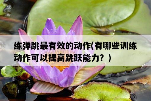 練彈跳最有效的動作，有哪些訓練動作可以提高跳躍能力？-圖1