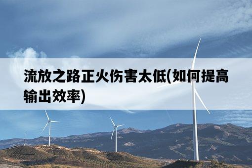 流放之路正火傷害太低，如何提高輸出效率-圖1