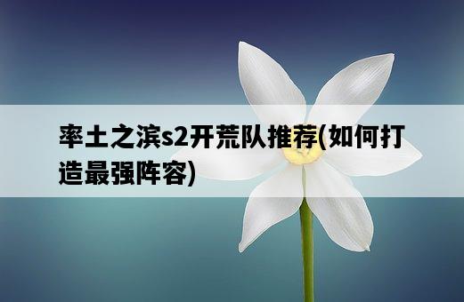 率土之濱s2開荒隊推薦，如何打造最強陣容-圖1