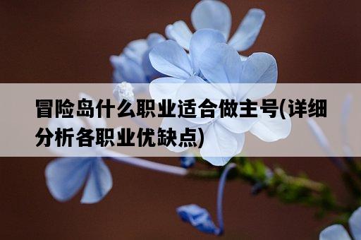 冒險島什么職業適合做主號，詳細分析各職業優缺點-圖1