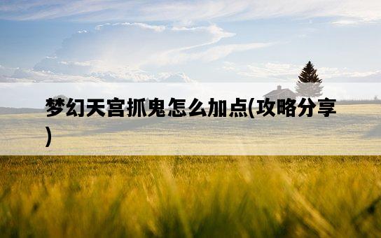 夢幻天宮抓鬼怎么加點，攻略分享-圖1