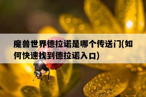 魔獸世界德拉諾是哪個傳送門，如何快速找到德拉諾入口-圖1