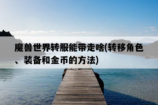 魔獸世界轉服能帶走啥，轉移角色、裝備和金幣的方法-圖1