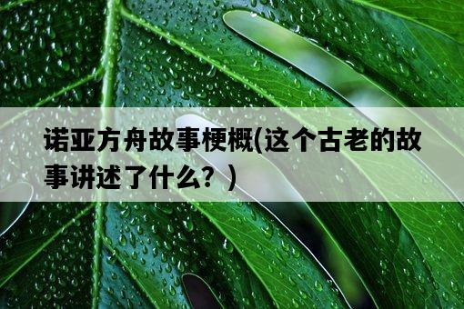 諾亞方舟故事梗概，這個古老的故事講述了什么？-圖1