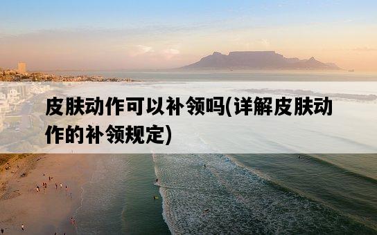 皮膚動作可以補領嗎，詳解皮膚動作的補領規定-圖1