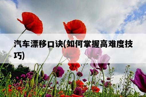 汽車漂移口訣，如何掌握高難度技巧-圖1