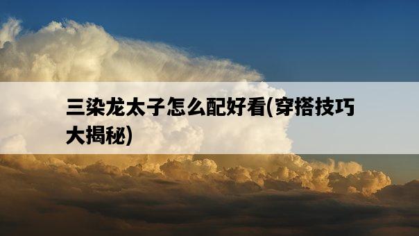 三染龍太子怎么配好看，穿搭技巧大揭秘-圖1