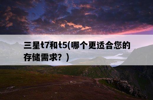 三星t7和t5,哪個更適合您的存儲需求?-圖1 三星t7和t5,哪個更適合您的存儲需求?-圖1