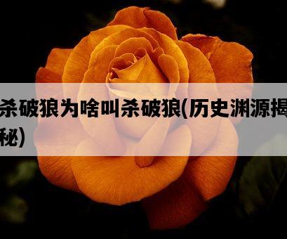 殺破狼為啥叫殺破狼，歷史淵源揭秘-圖1