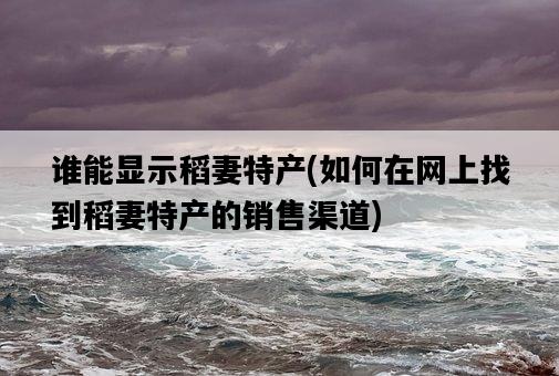 誰能顯示稻妻特產,如何在網上找到稻妻特產的銷售渠道-圖1 誰能顯示稻妻特產,如何在網上找到稻妻特產的銷售渠道-圖1