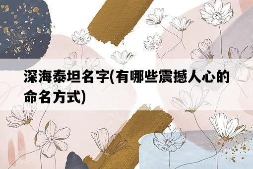 深海泰坦名字，有哪些震撼人心的命名方式-圖1