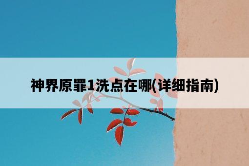 神界原罪1洗點在哪,詳細指南-圖1 神界原罪1洗點在哪,詳細指南-圖1