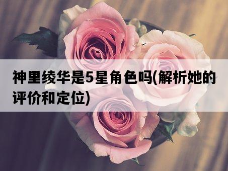 神里綾華是5星角色嗎,解析她的評價和定位-圖1 神里綾華是5星角色嗎,解析她的評價和定位-圖1